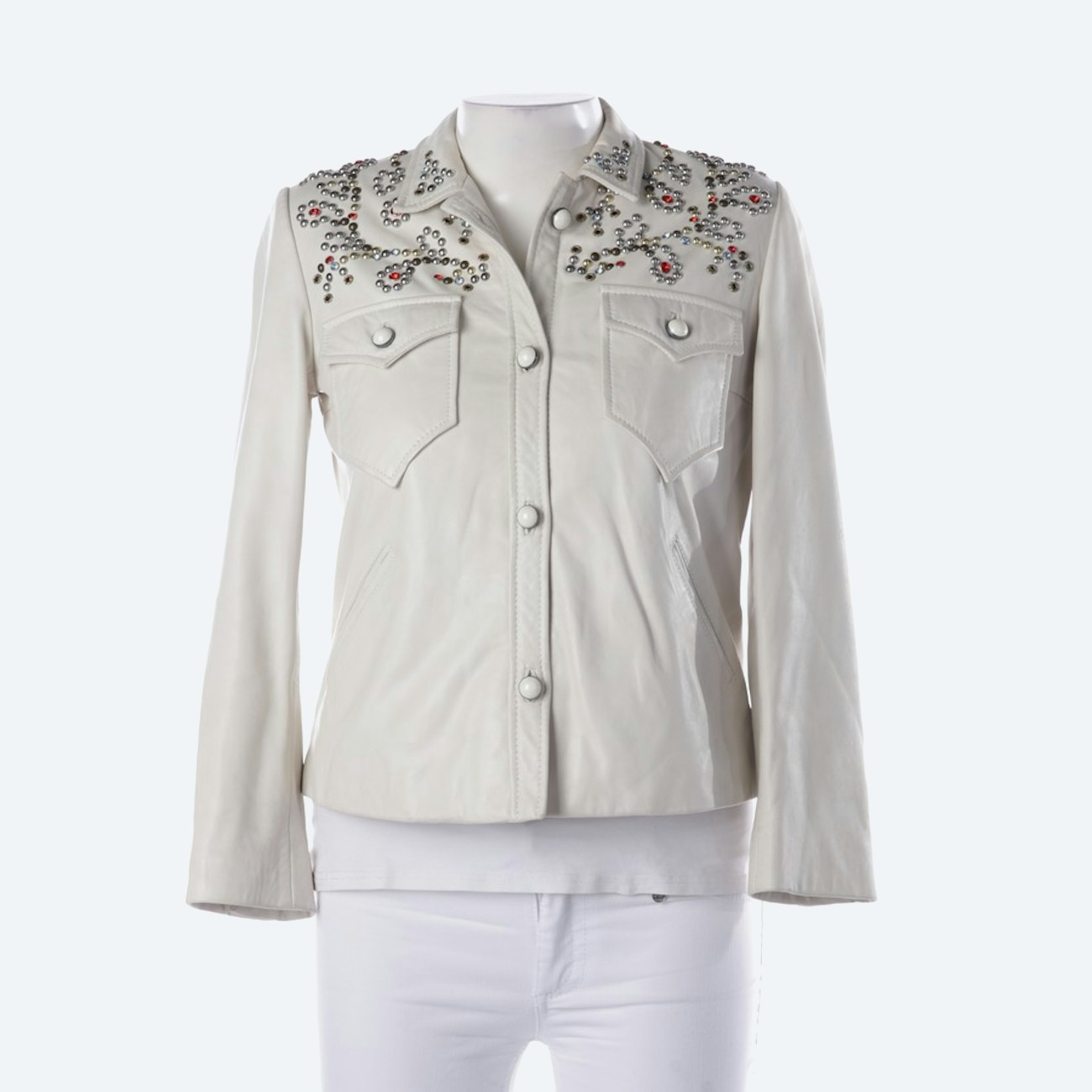 Image 1 of LeatherJackets 36 Ivory in color White | Vite EnVogue