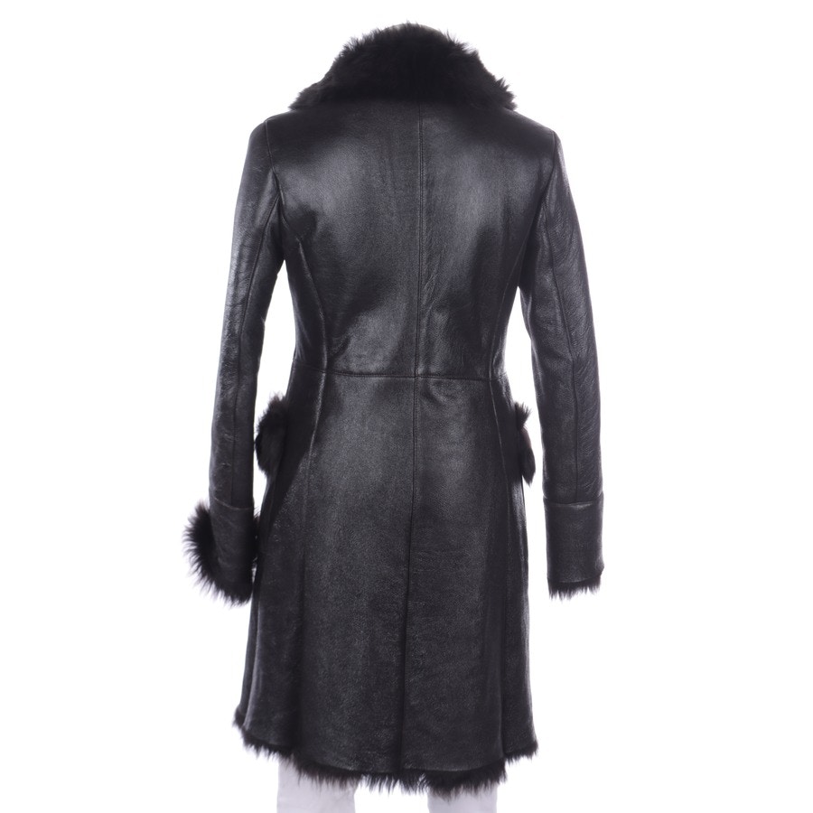 Image 2 of Fell Leather Coat 34 Black brown in color Black | Vite EnVogue