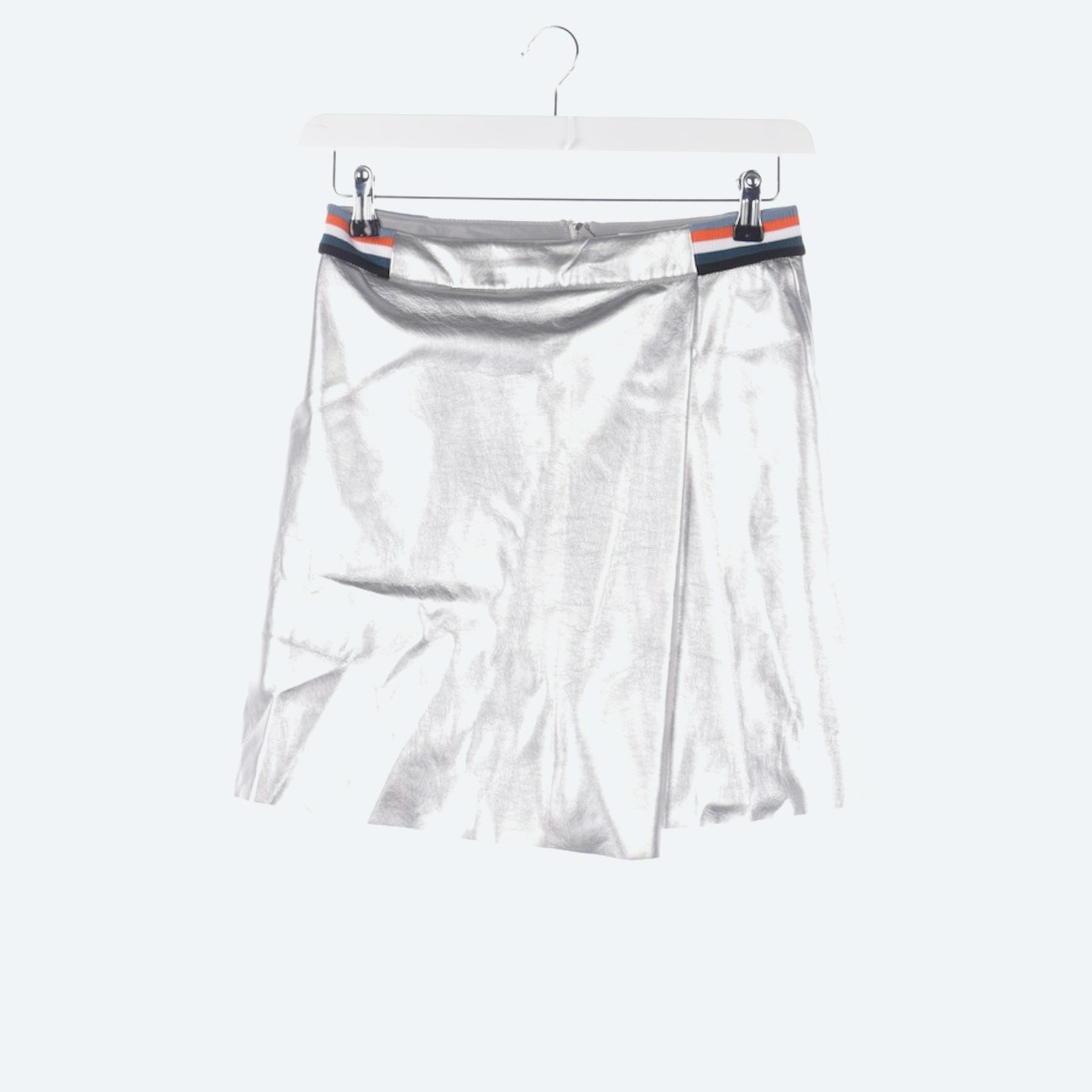 Image 1 of leather Mini Skirts 34 Silver in color Metallic | Vite EnVogue