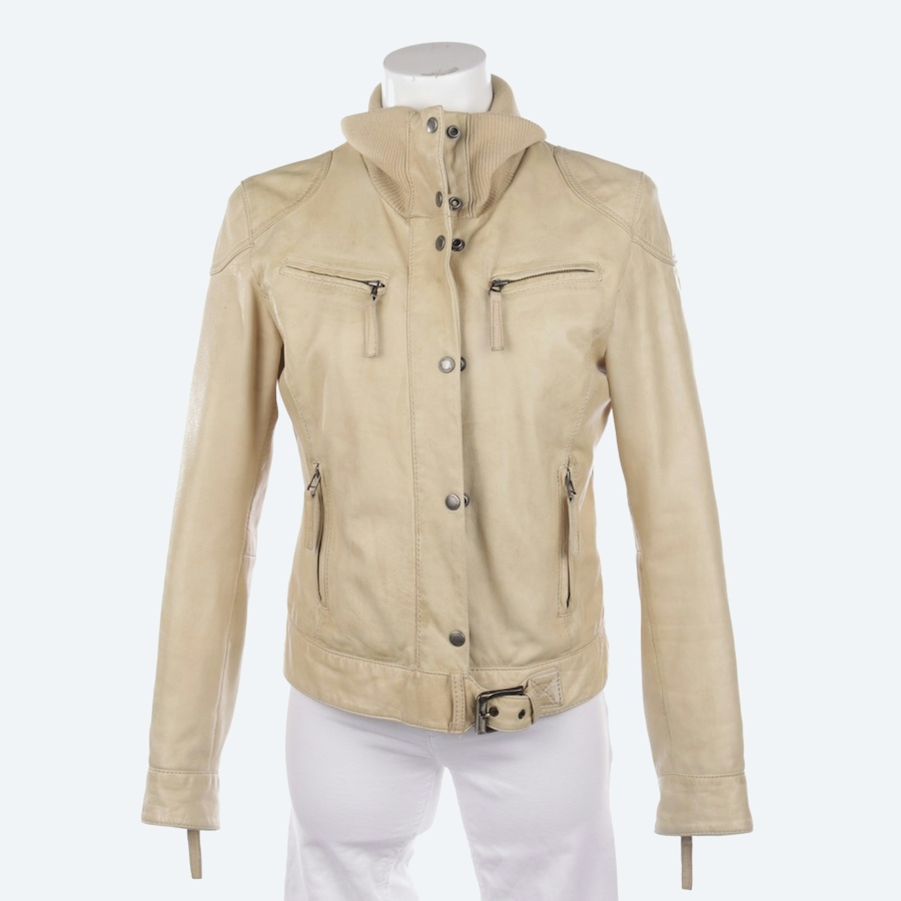 Image 1 of LeatherJacket M White in color White | Vite EnVogue