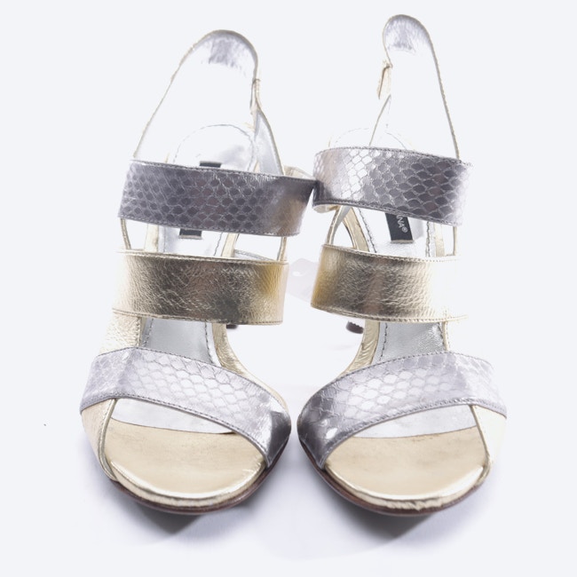 Image 2 of Heeled Sandals EUR 36 Gold in color Metallic | Vite EnVogue