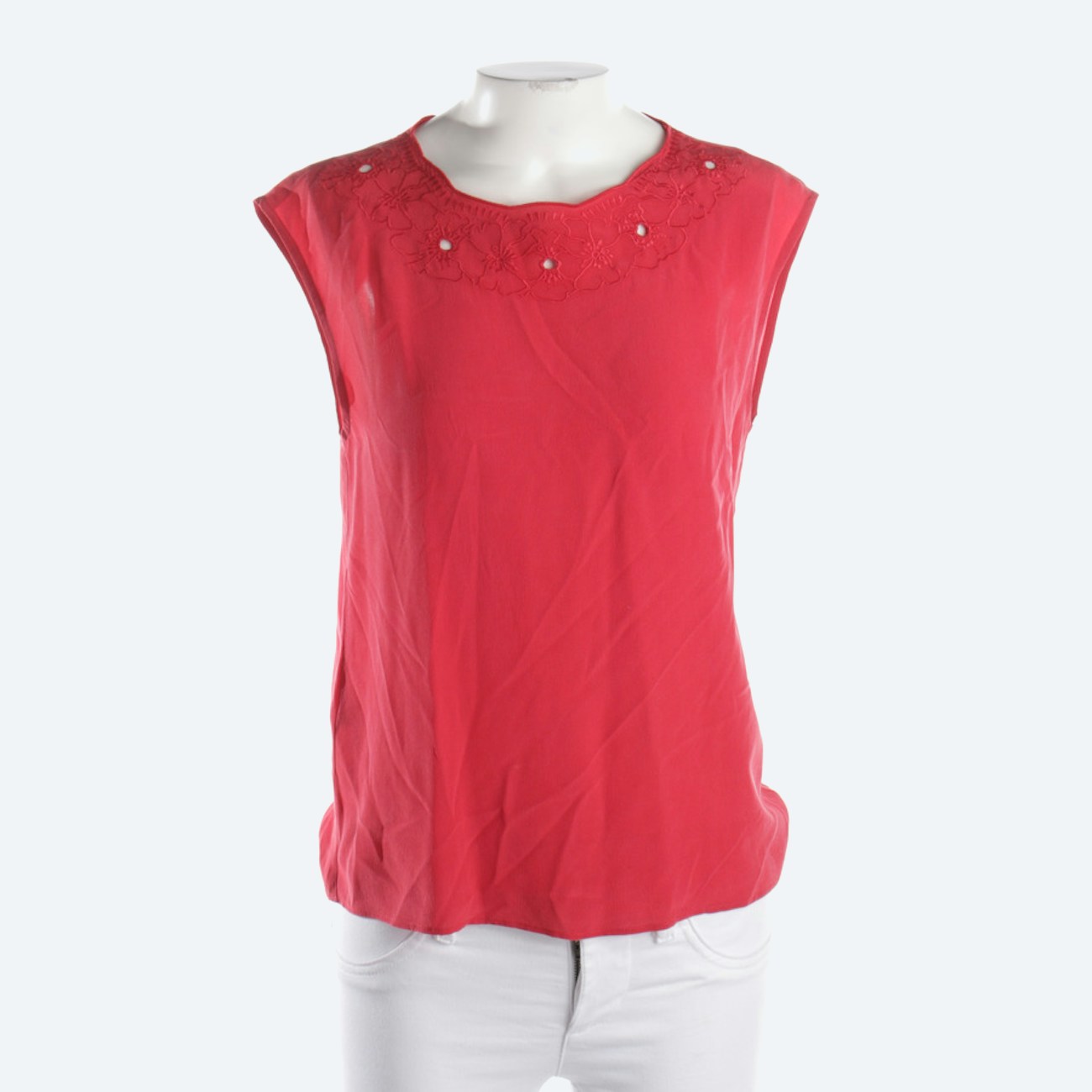 Image 1 of Silk Top 32 Red in color Red | Vite EnVogue
