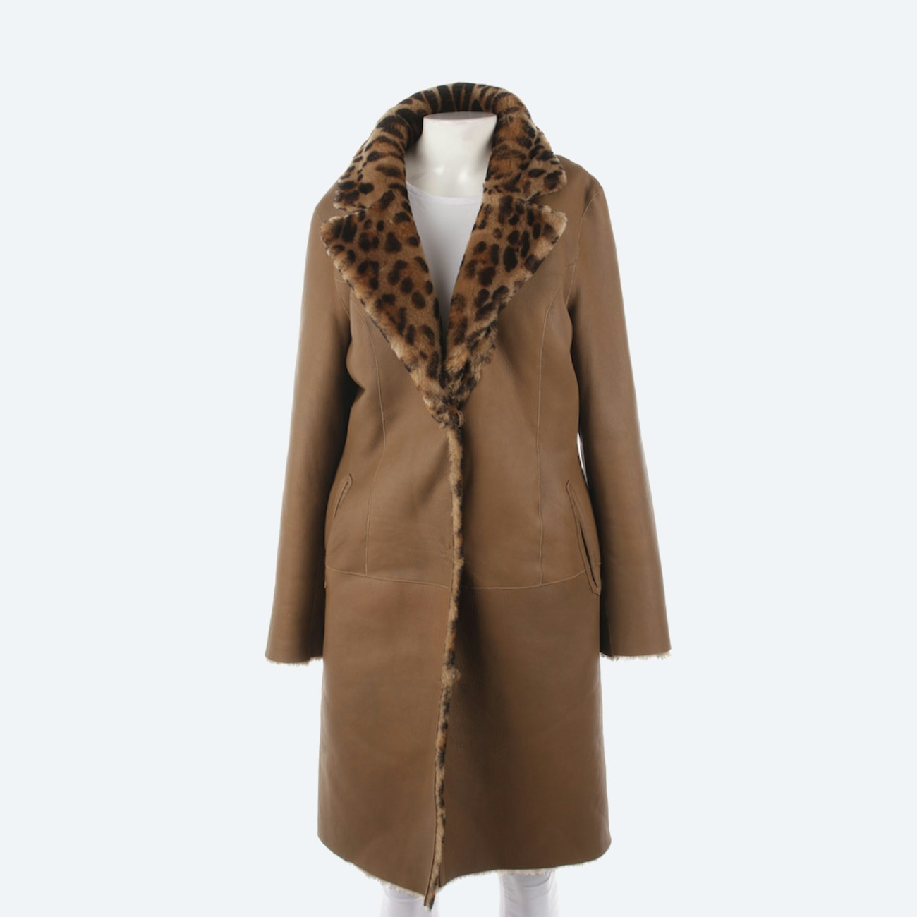 Image 1 of Leather Coat 38 Brown in color Brown | Vite EnVogue