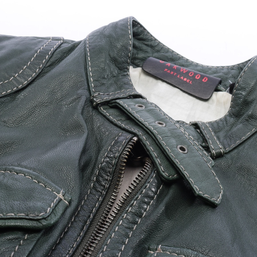 Image 3 of LeatherJacket S Green in color Green | Vite EnVogue
