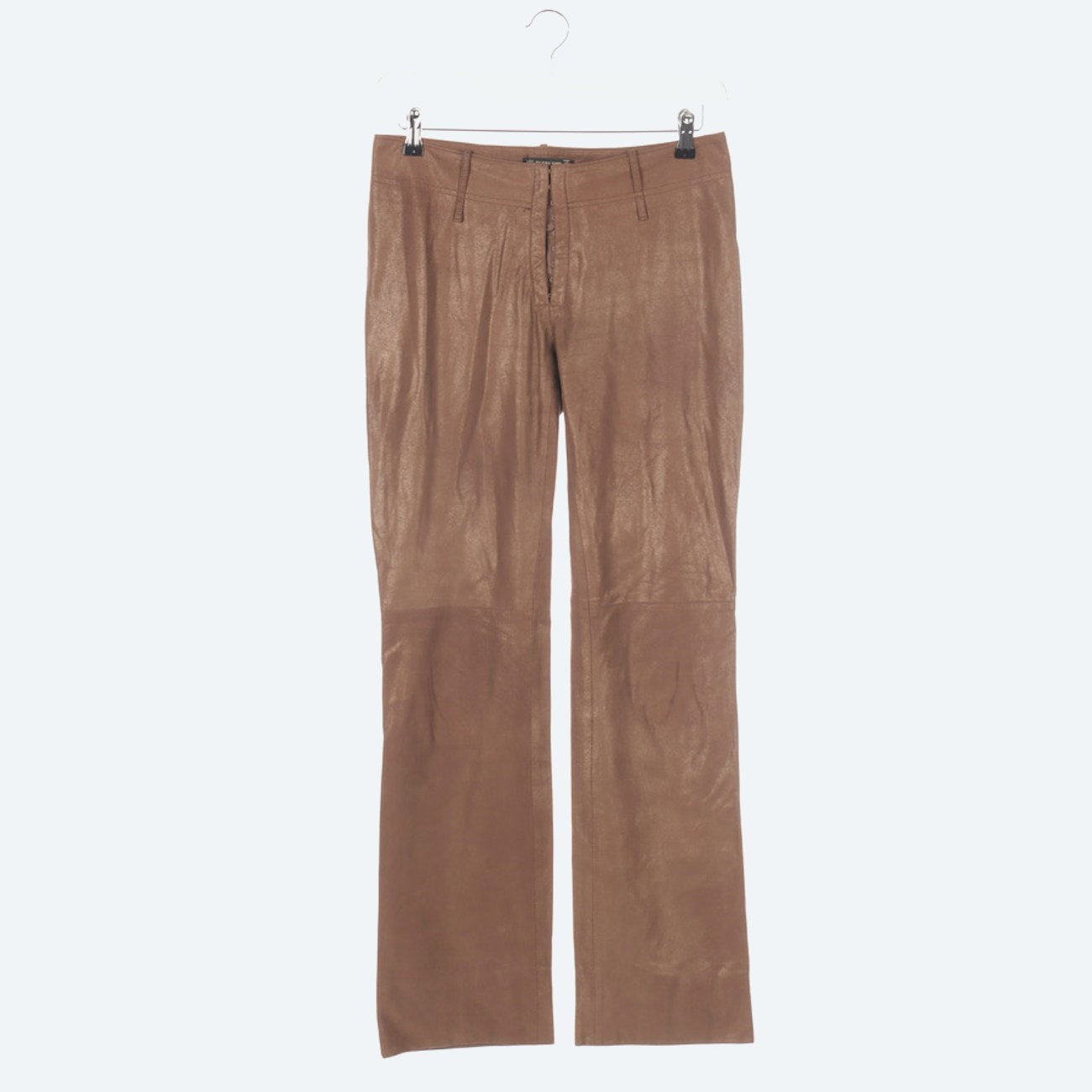 Image 1 of Leather Pants 38 Metallic in color Metallic | Vite EnVogue