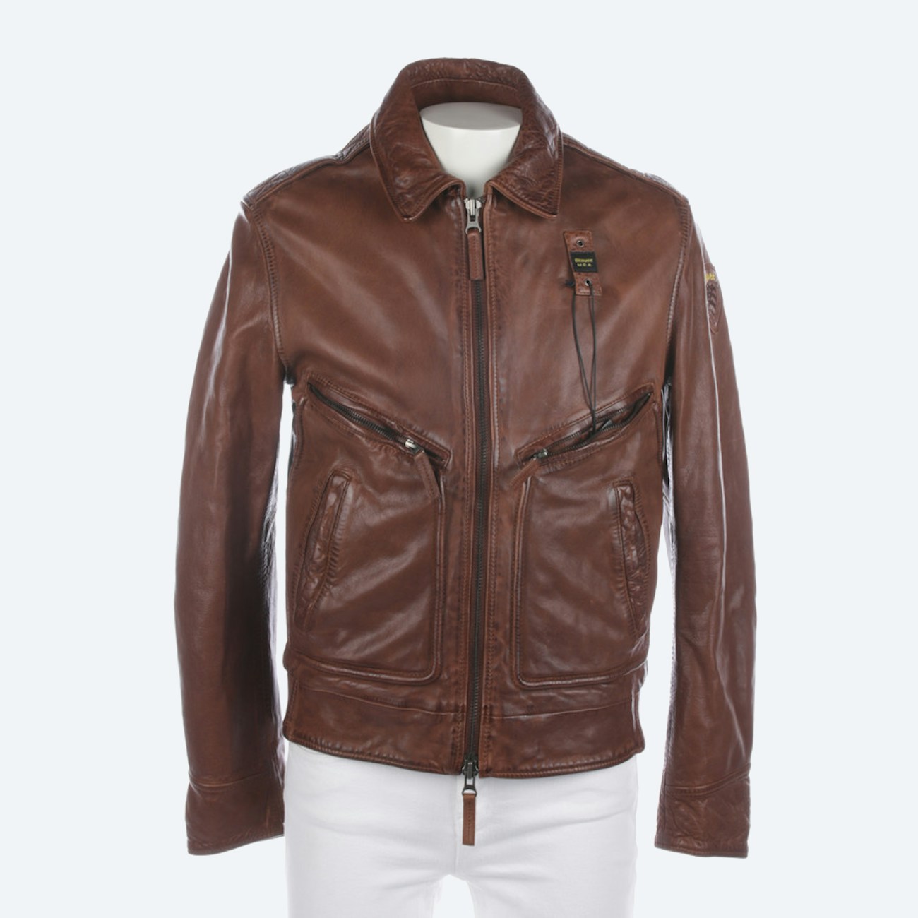 Image 1 of Leather Jacket L Cognac in color Brown | Vite EnVogue